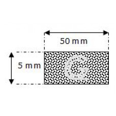 Rectangular sponge rubber cord | 5 x 50 mm| roll 25 meter